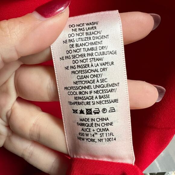 Alice + Olivia Kipp Red Layered Ruffle Mini Dress Size 8 - Picture 6 of 6